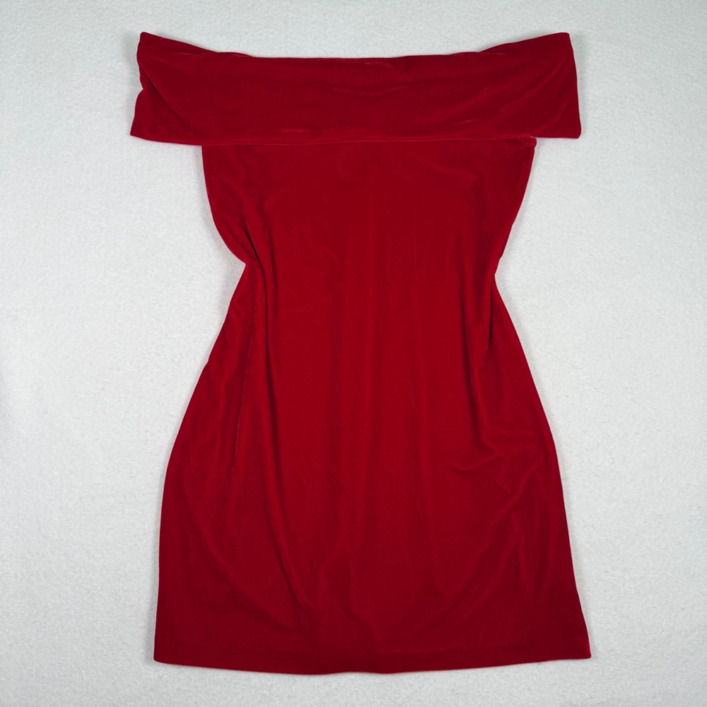 Reiss Verity Red Velvet Off Shoulder Dress Womens 10 Cocktail Formal Mini